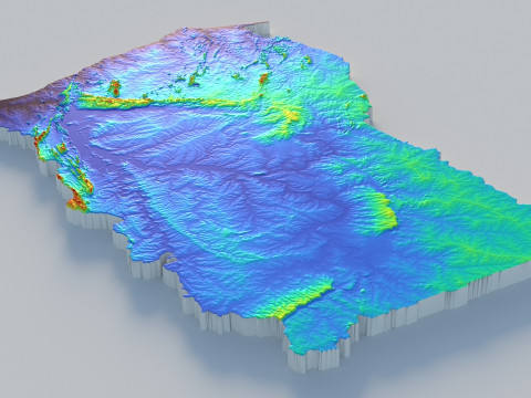 Ghana Terrain Map 3D Model