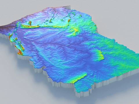 Ghana Terrain Map 3D Model