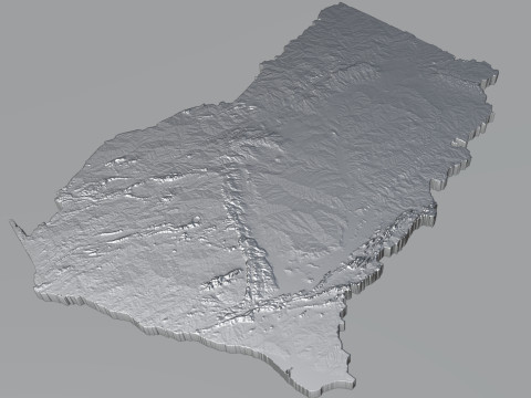 Ghana Terrain Map 3D Model