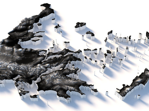 Greece Terrain Map 3Dモデル