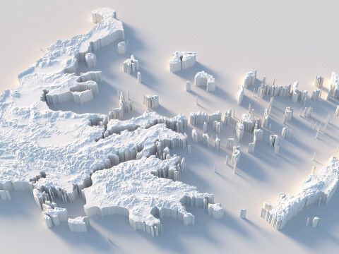 Greece Terrain Map 3Dモデル