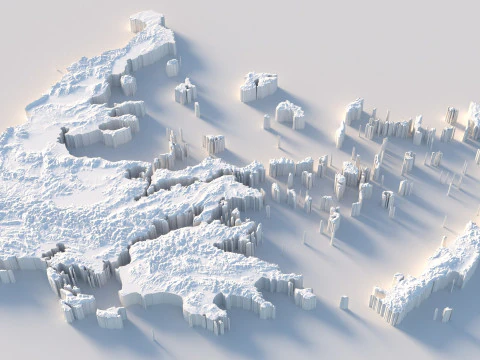 Greece Terrain Map 3D Model