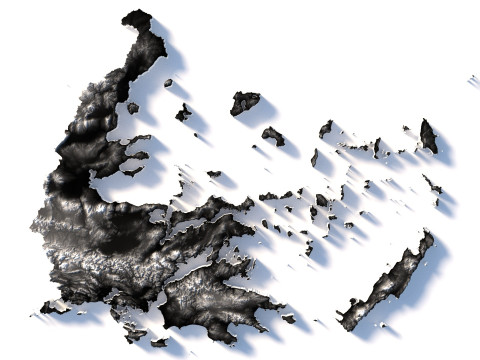 Greece Terrain Map 3Dモデル