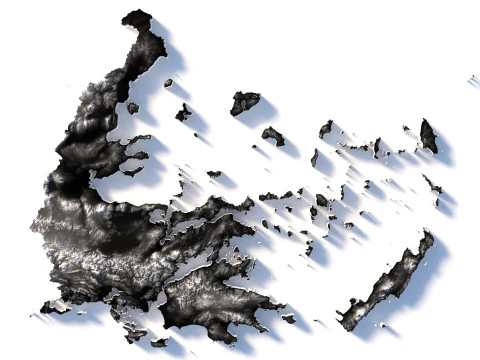 Greece Terrain Map 3D Model