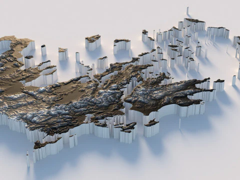 Greece Terrain Map 3D Model