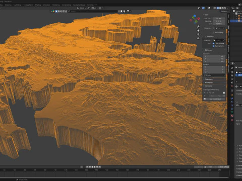 Greece Terrain Map 3D Model