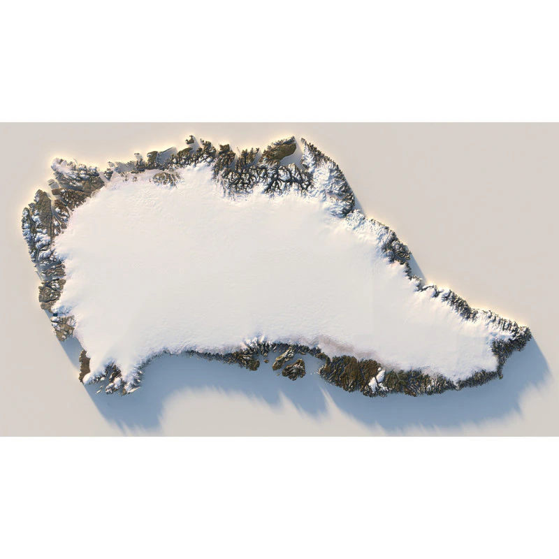 Greenland Terrain Map 3D Model .c4d .max .obj .3ds .fbx .stl .blend 
