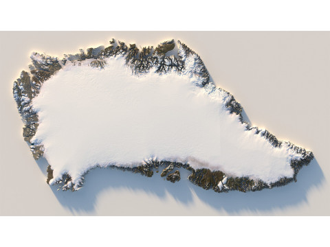 Greenland Terrain Map Modelo 3D