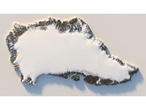 Mapa do terreno da Groenl&acirc;ndia Modelo 3D