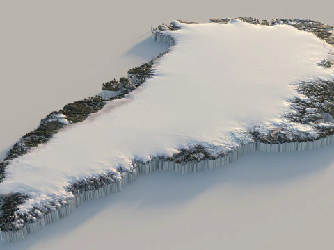 Greenland Terrain Map 3D Model