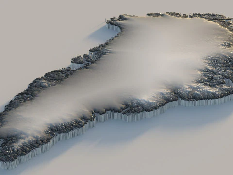 Greenland Terrain Map 3D Model