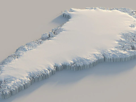 Greenland Terrain Map 3D Model