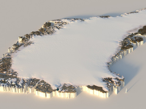Greenland Terrain Map Modèle 3D