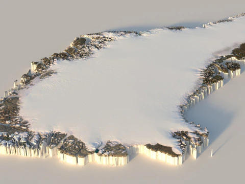 Greenland Terrain Map 3D Model