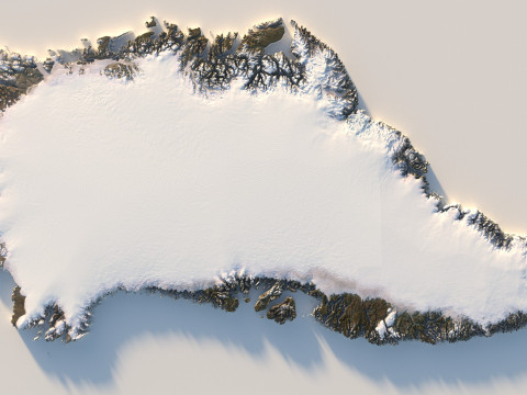 Greenland Terrain Map Modèle 3D