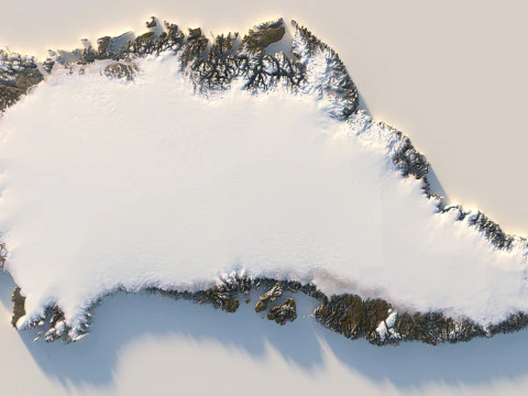 Greenland Terrain Map 3D Model