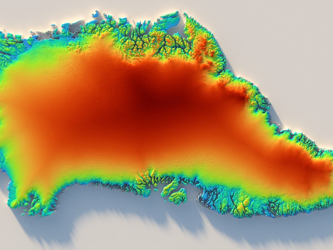 Greenland Terrain Map Modèle 3D