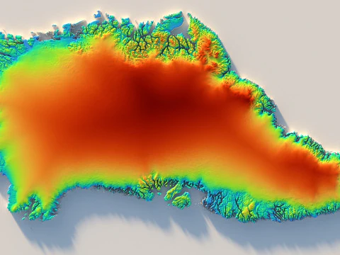 Greenland Terrain Map 3D Model
