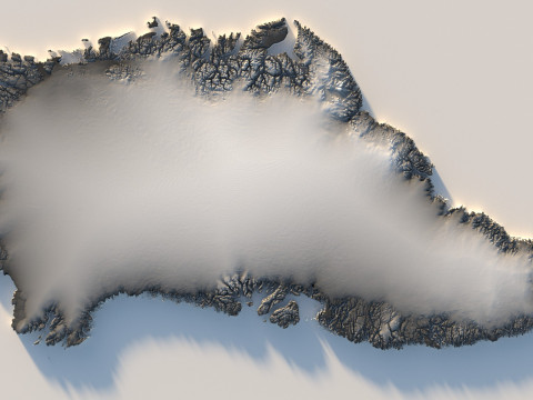 Greenland Terrain Map Modèle 3D