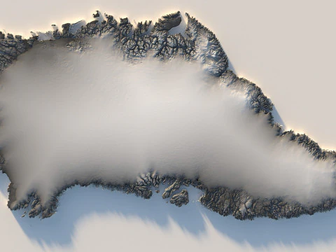 Greenland Terrain Map 3D Model