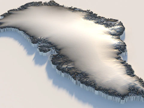Greenland Terrain Map 3D Model