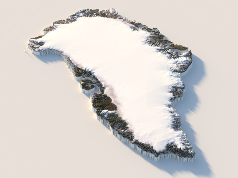 Greenland Terrain Map Modèle 3D