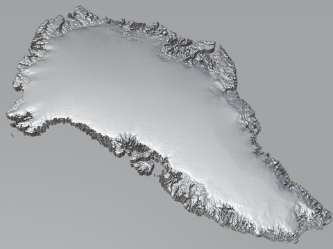 Greenland Terrain Map Modèle 3D