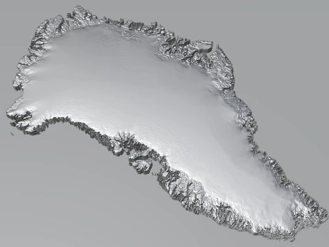 Greenland Terrain Map 3D Model