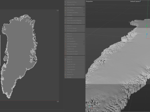 Greenland Terrain Map Modèle 3D