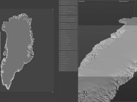 Greenland Terrain Map 3D Model