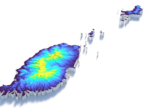 Mappa del terreno di Grenada Modello 3D
