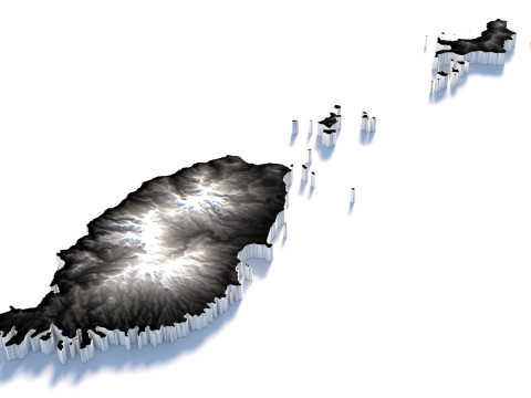 Grenada Terrain Map Modello 3D