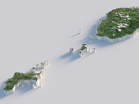 Grenada Terrain Map Modello 3D