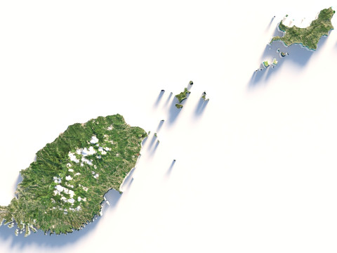 Grenada Terrain Map Modello 3D