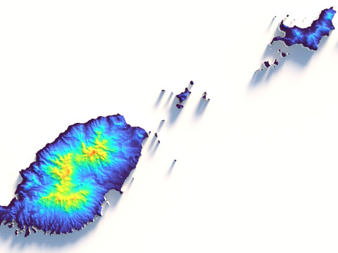 Grenada Terrain Map Modello 3D