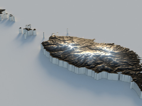 Grenada Terrain Map Modello 3D