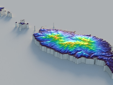 Grenada Terrain Map Modello 3D