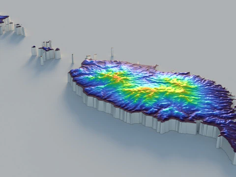 Mappa del terreno di Grenada Modello 3D