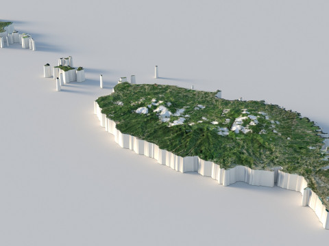 Grenada Terrain Map Modello 3D