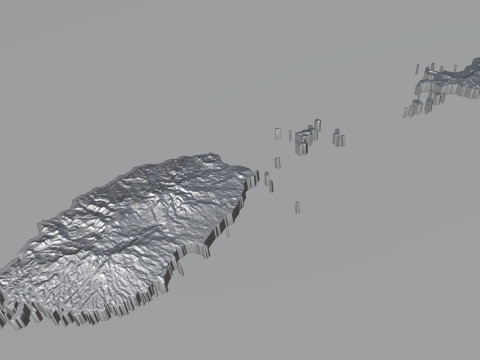 Grenada Terrain Map Modello 3D