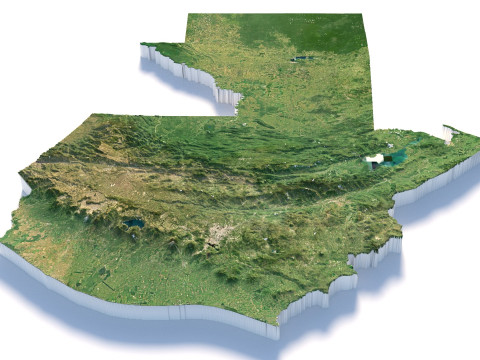 Guatemala Terrain Map 3D-Modell