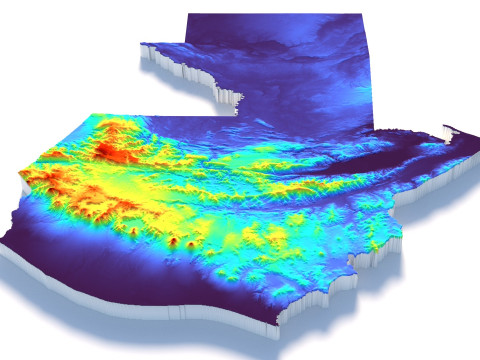 Guatemala Terrain Map 3D-Modell