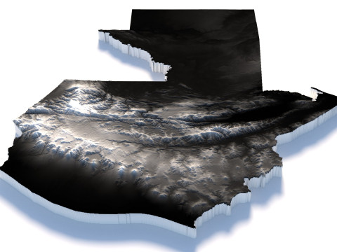 Guatemala Terrain Map 3D-Modell