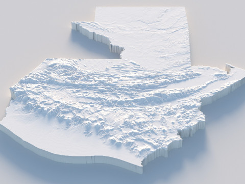 Guatemala Terrain Map 3D-Modell