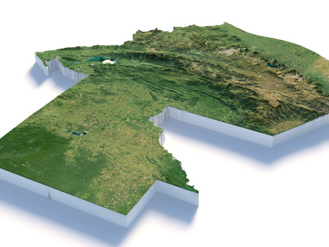 Guatemala Terrain Map 3D-Modell