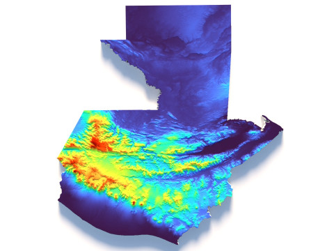 Guatemala Terrain Map 3D-Modell