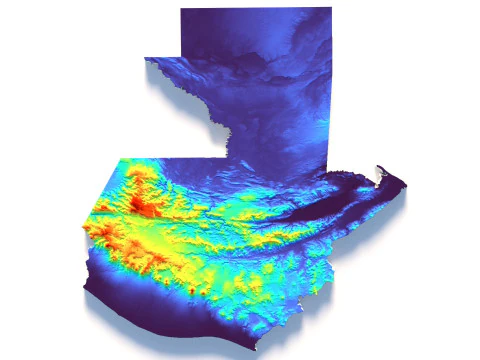 Mapa do terreno da Guatemala Modelo 3D