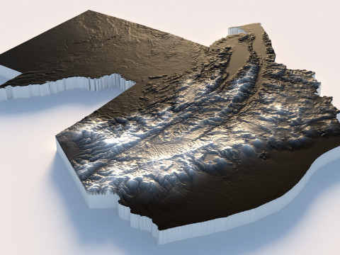 Guatemala Terrain Map 3D-Modell