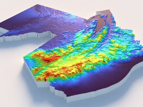 Guatemala Terrain Map 3D-Modell