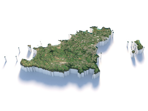 Guernsey Terrain Map Model 3D